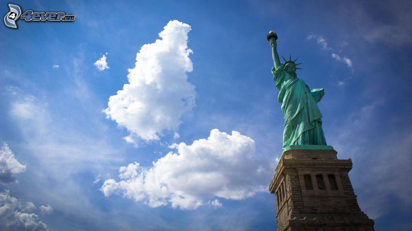 Statue of Liberty, clouds