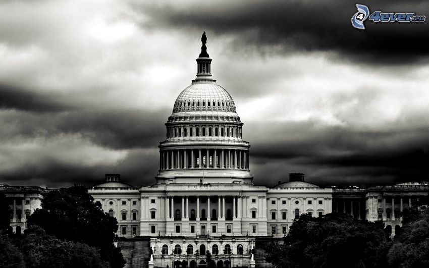 The Capitol, Washington DC, black and white