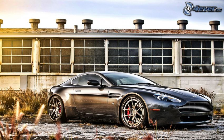 Aston Martin V8 Vantage, building, HDR