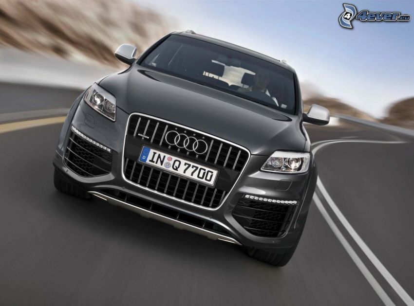 Audi Q7, road, speed