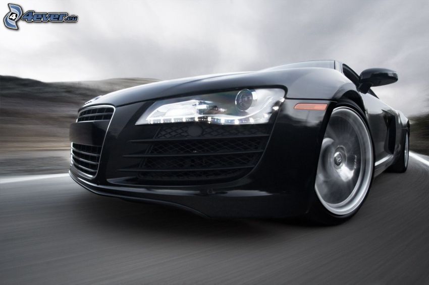 Audi R8, front grille, reflector, speed