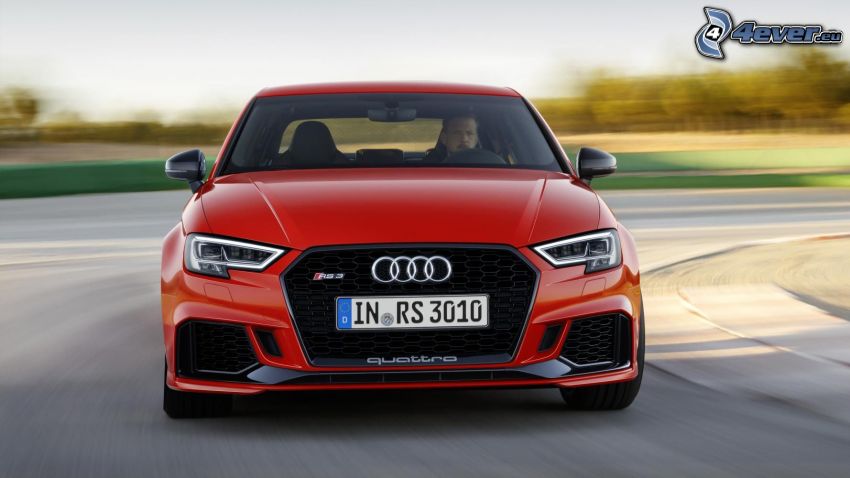 Audi RS3, speed, road curve