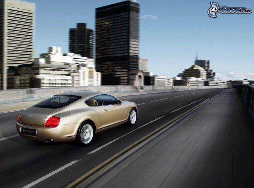 Bentley, speed, road