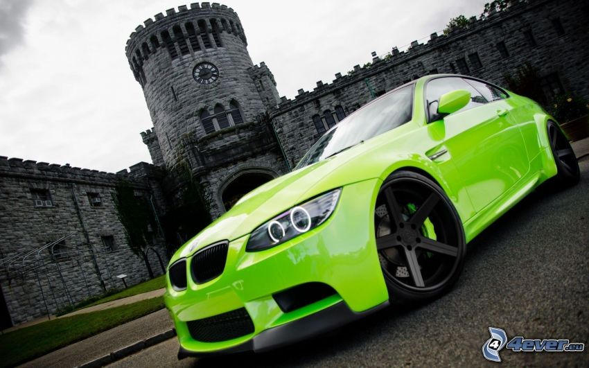 BMW M3, castle tower