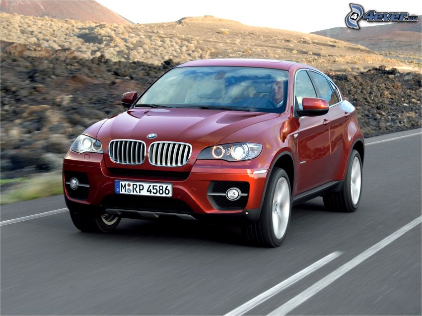 BMW X6, road, speed