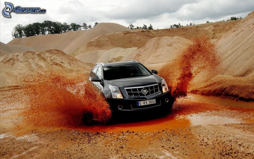 Cadillac, mud, sand, fen