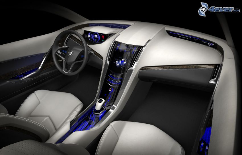Cadillac Converj, concept, interior, steering wheel, dashboard