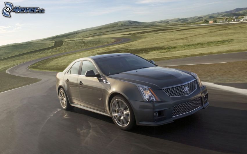 Cadillac CTS, winding road, speed