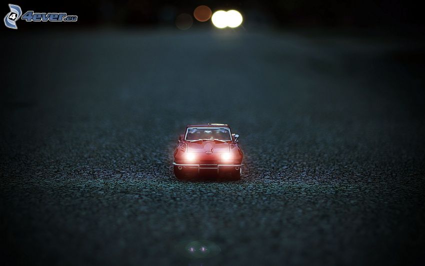 car, toy, lights