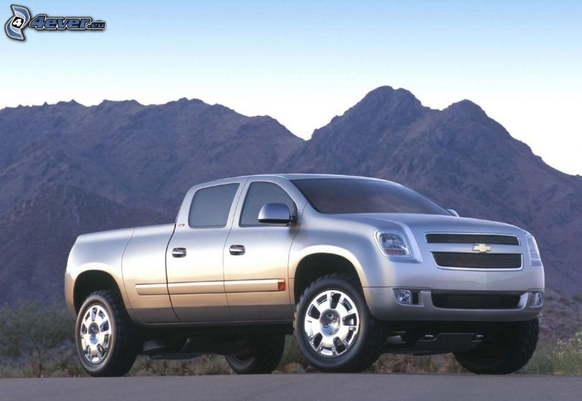 Chevrolet, pickup truck, mountains