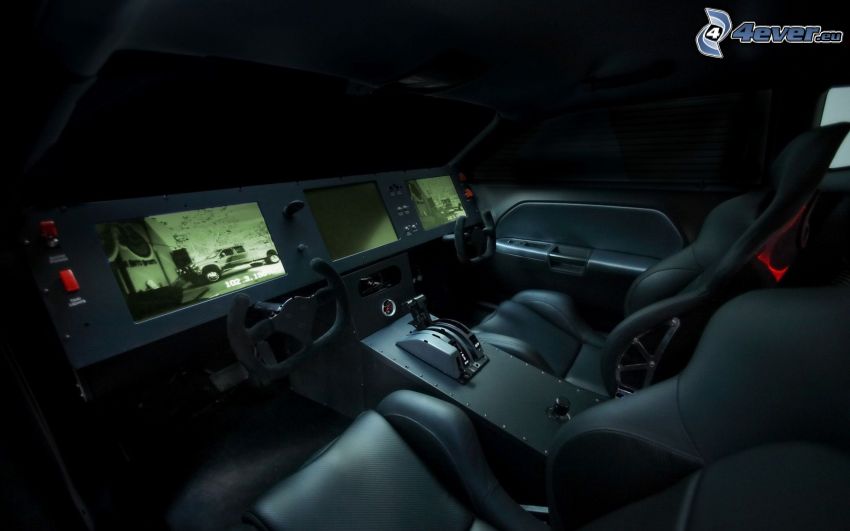 Dodge Challenger, interior, screens