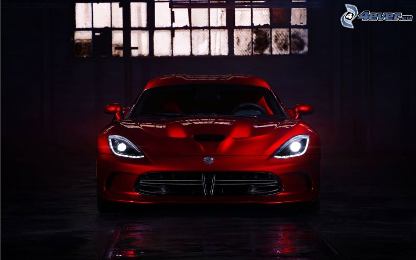 Dodge Viper SRT, lights, garage