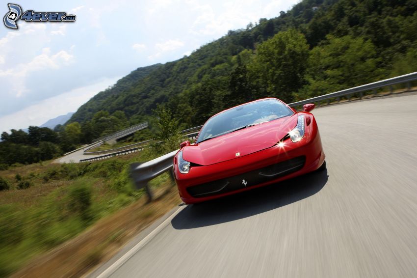 Ferrari 458 Italia, road, speed