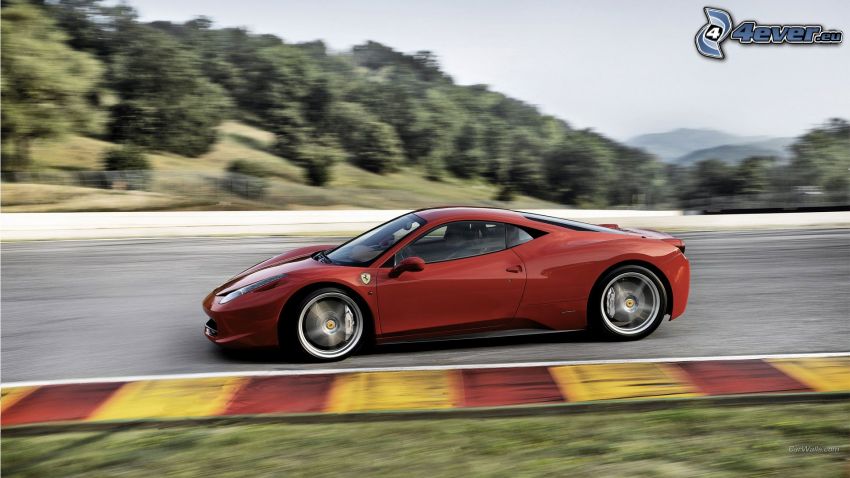 Ferrari 458 Italia, speed, racing circuit