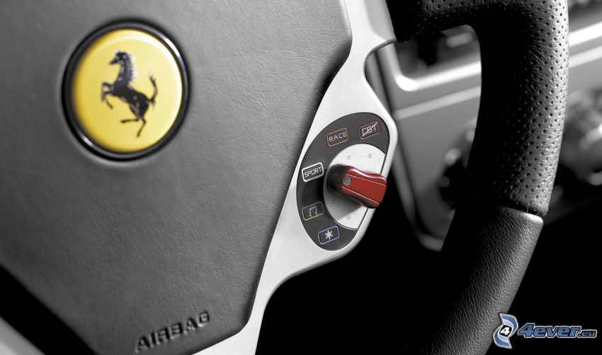Ferrari F430, steering wheel, logo