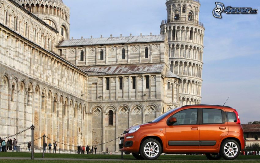Fiat Panda, Leaning Tower of Pisa, Italy