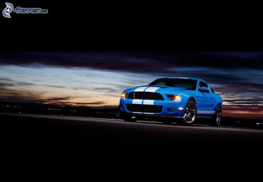 Ford Mustang GT500, after sunset