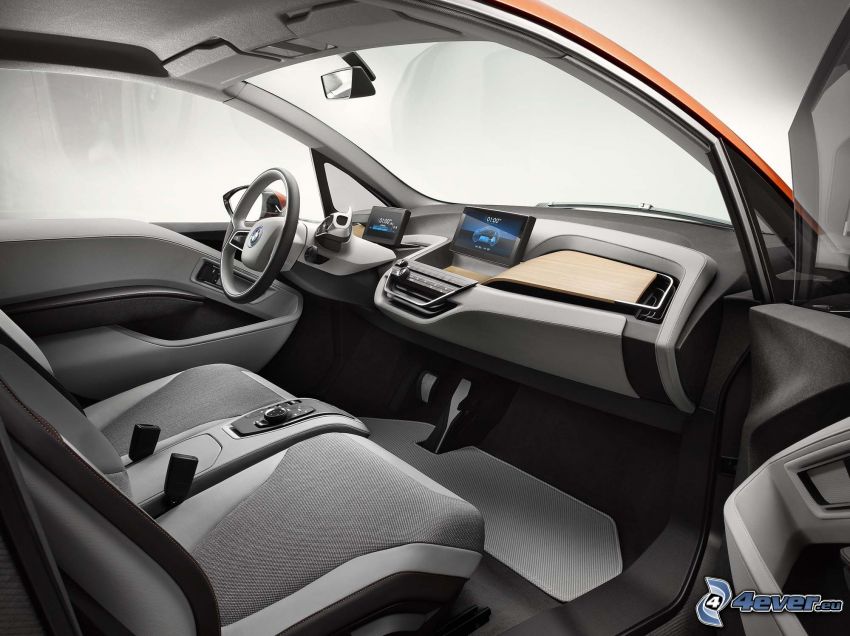 interior BMW i3, seats, dashboard