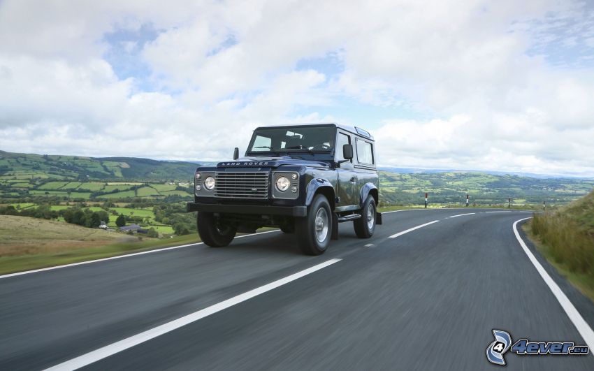Land Rover Defender, road, road curve