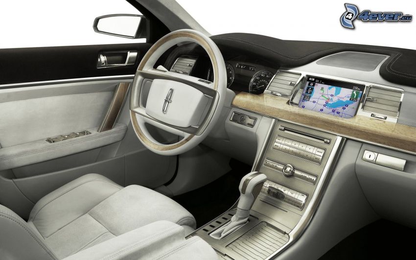 Lincoln MKS, interior, steering wheel, dashboard