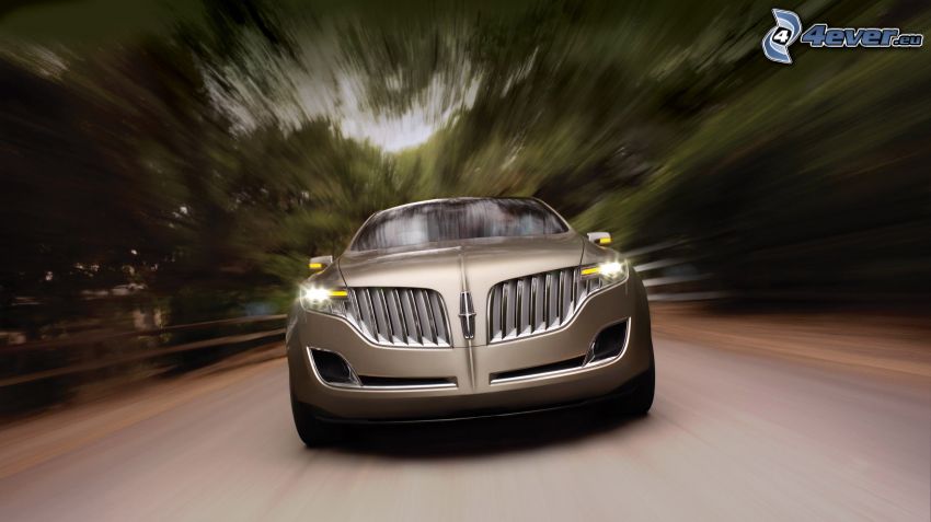 Lincoln MKT, speed, road through forest
