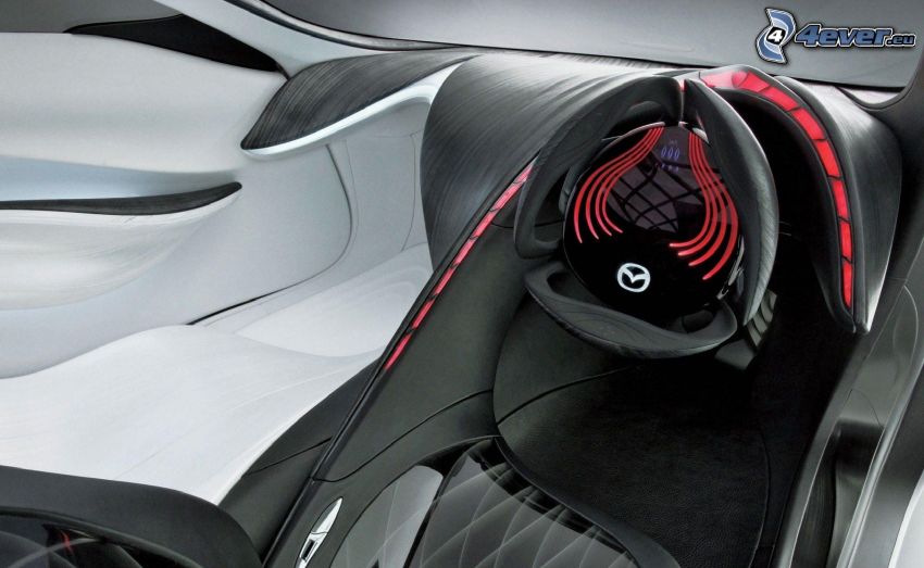 Mazda, steering wheel, interior, concept
