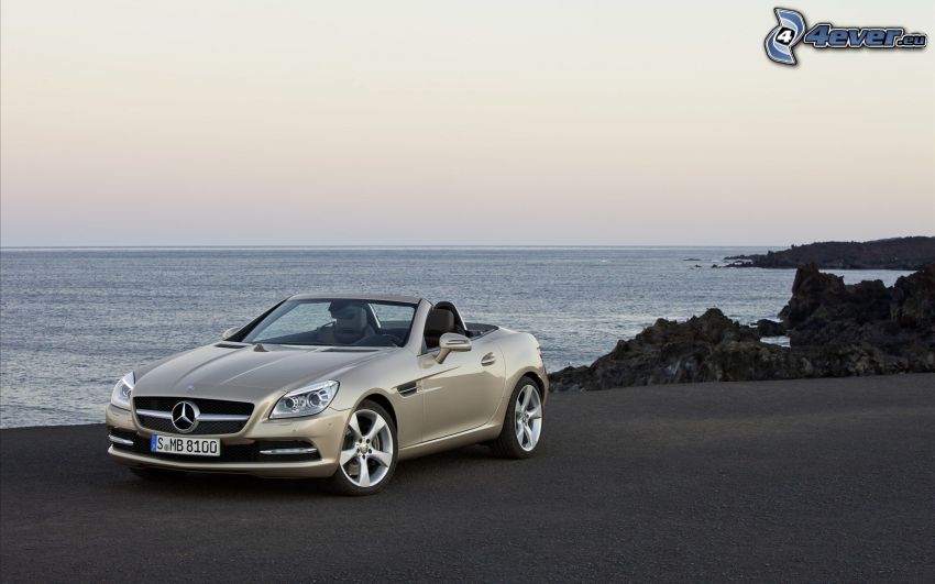 Mercedes-Benz SLK, convertible, sea