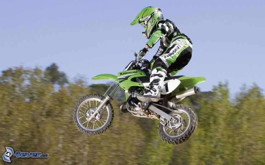 motocross, jump on motorcycle