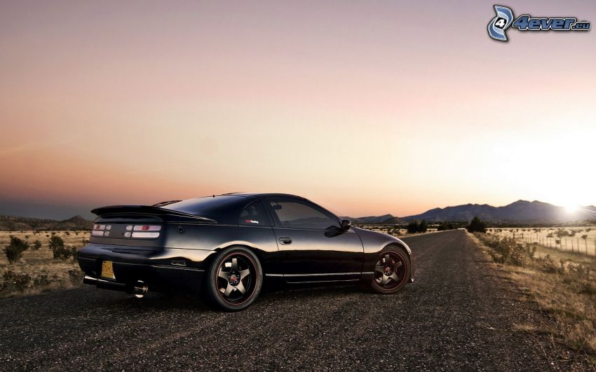 Nissan 300ZX, road, sunset