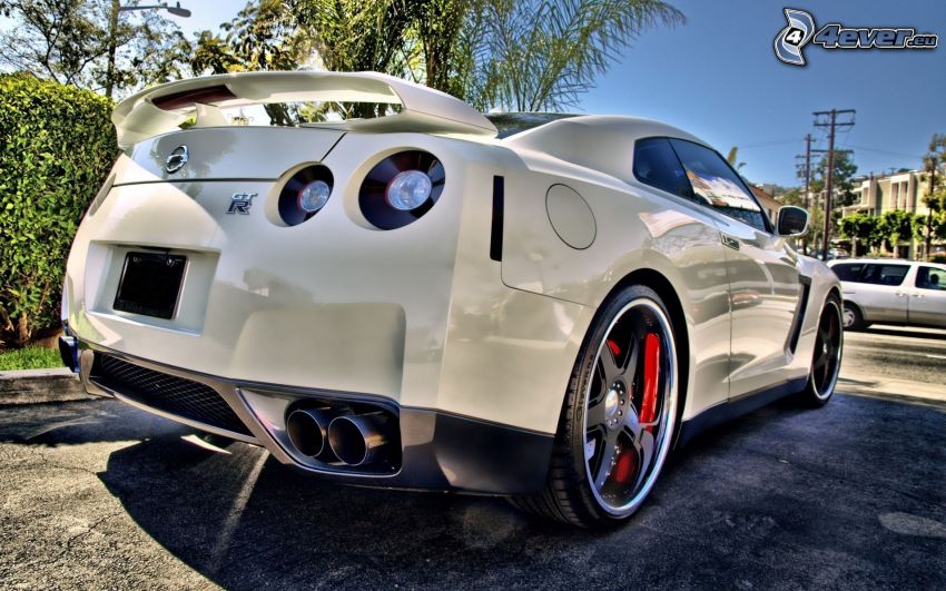 Nissan GT-R, exhaust, HDR