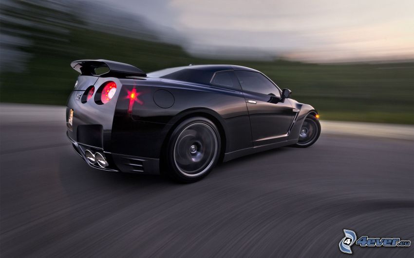 Nissan GT-R, road curve, speed