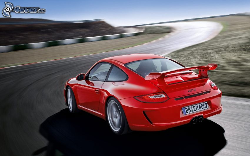 Porsche 911, speed, racing circuit, road curve