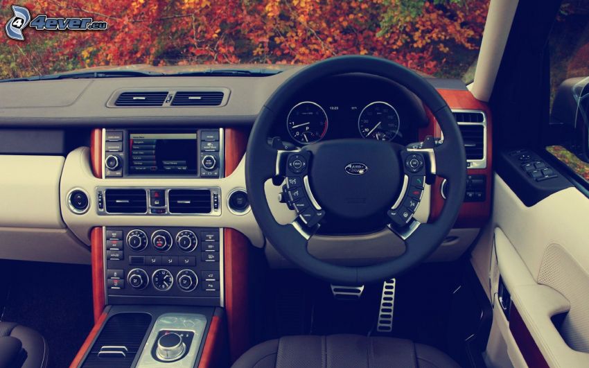 Range Rover, interior, steering wheel