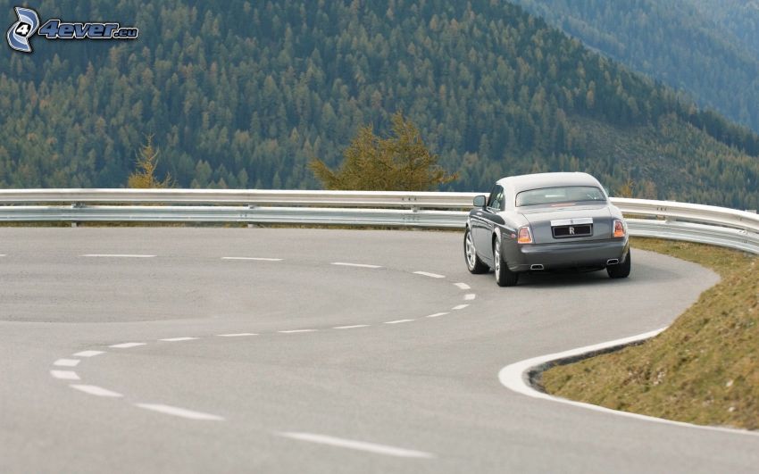 Rolls Royce, road curve