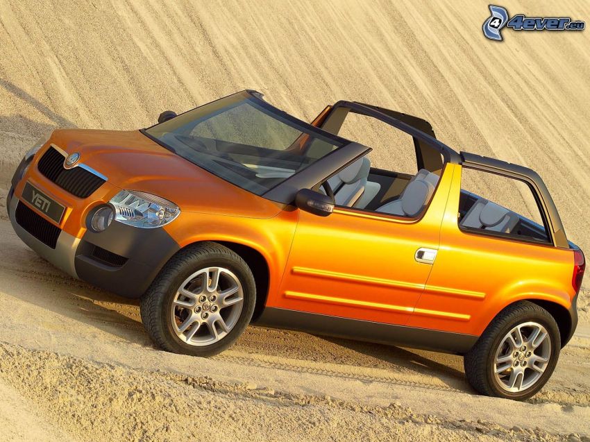 Škoda Yeti, convertible, sand