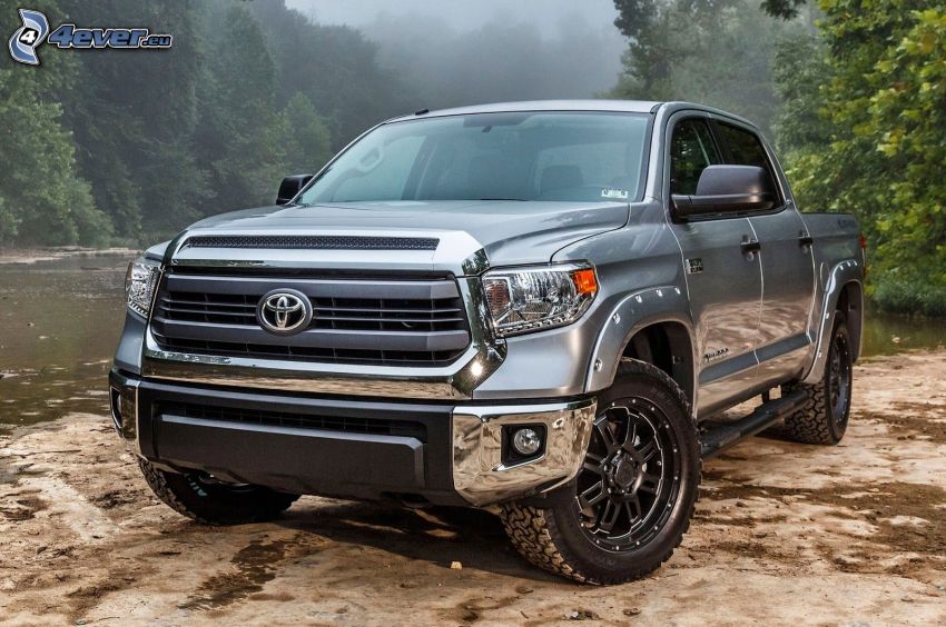 Toyota Tundra, River, forest
