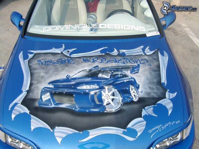 car hood, painting