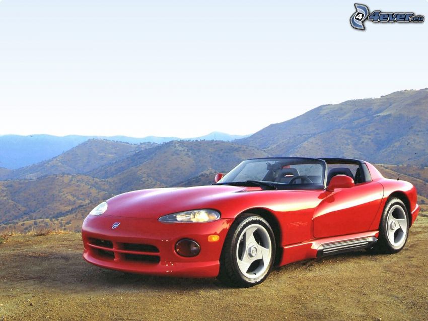 Dodge Viper, mountains, view