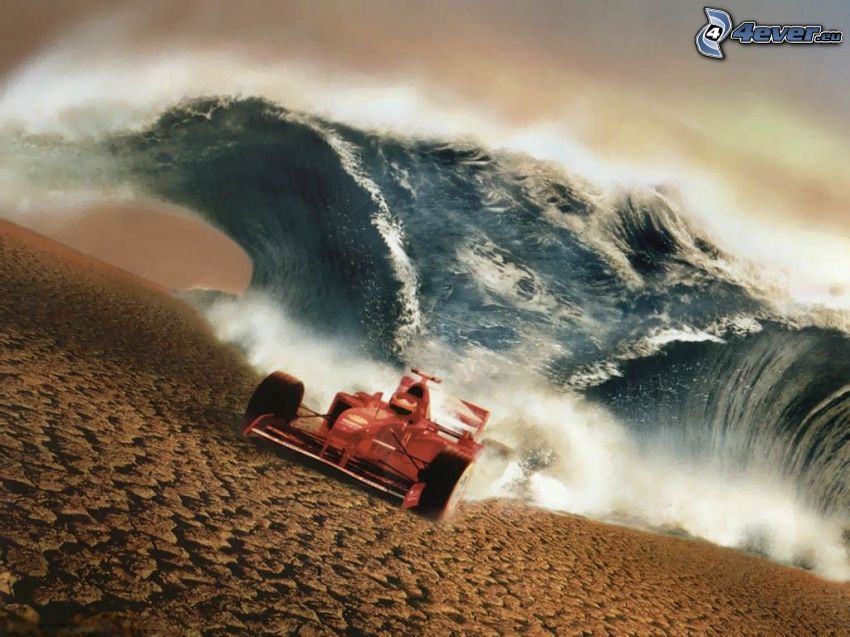 Formula One, water, sand, monoposto