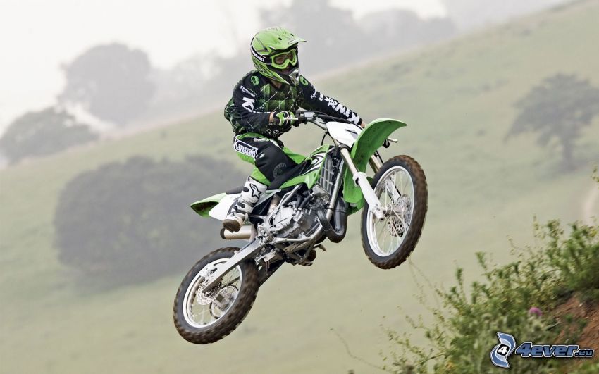 motocross, jump on motorcycle