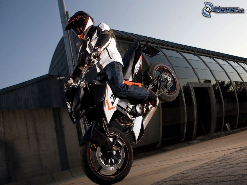 acrobatics, KTM 690 Duke, moto-biker