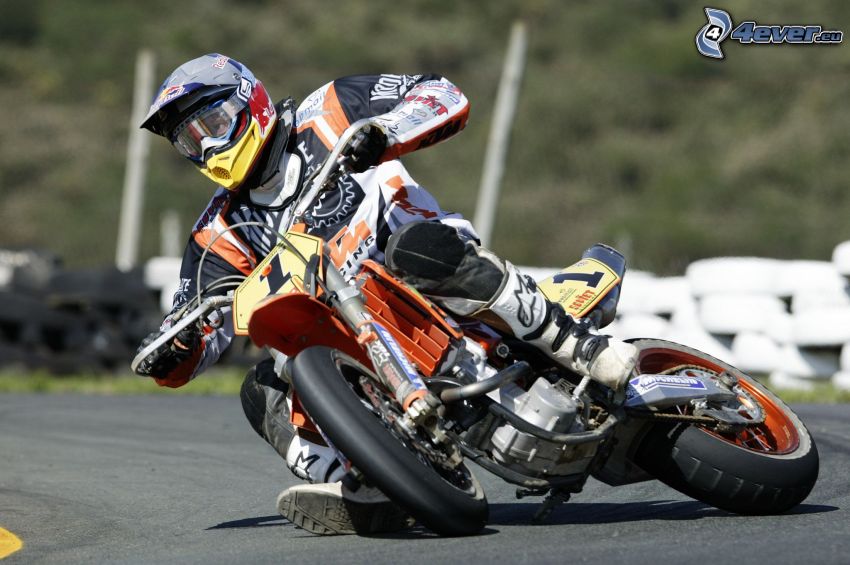 KTM, moto-biker, racing circuit, road curve