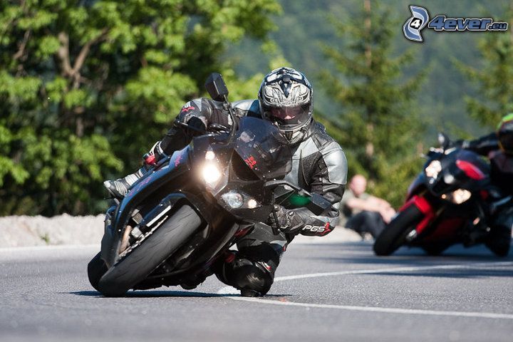 moto-biker, race, road curve