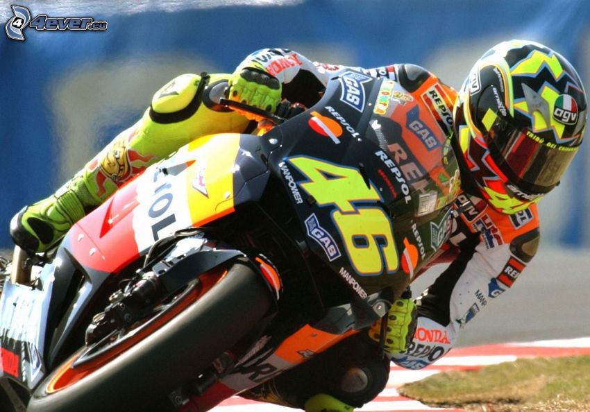 Valentino Rossi, moto-biker, motocycle, racing circuit