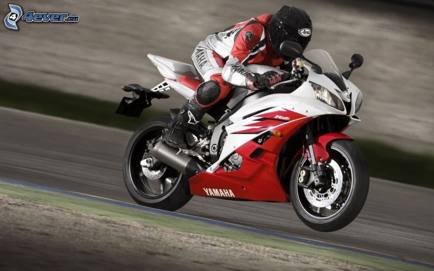 Yamaha R6, moto-biker, speed