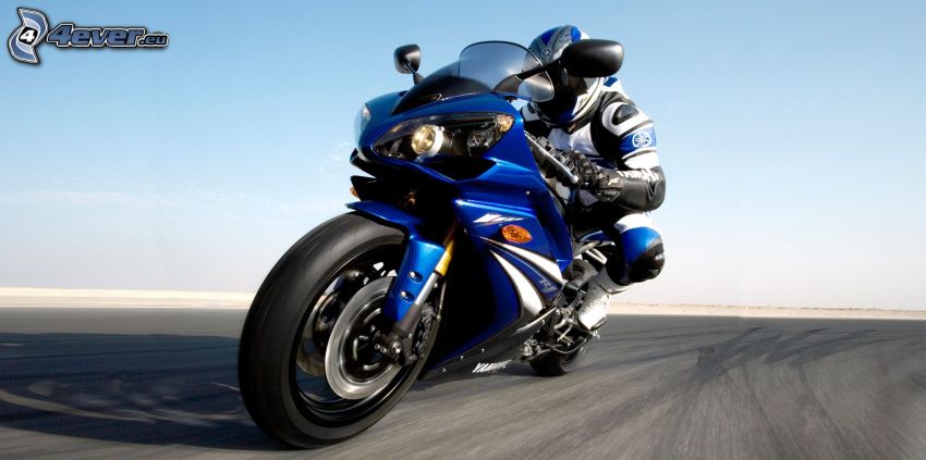 Yamaha YZF R1, moto-biker, speed