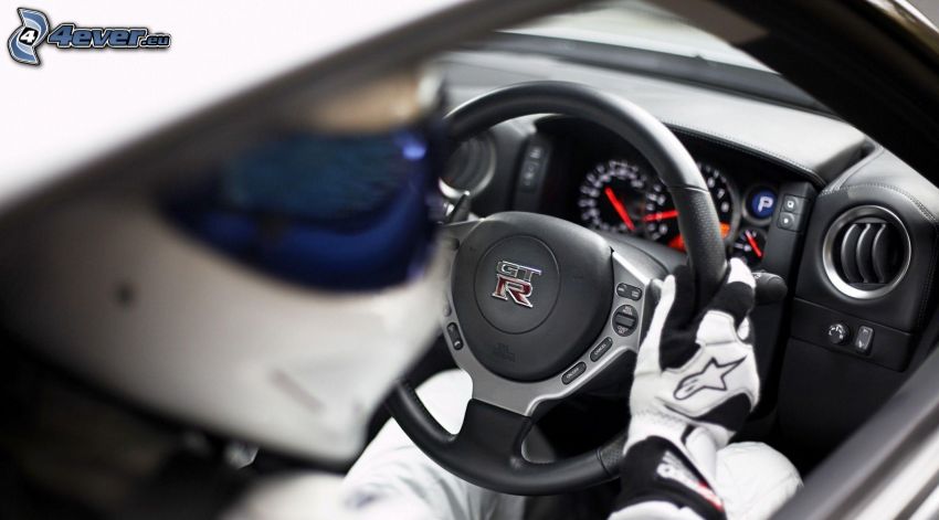 interior, steering wheel, racer
