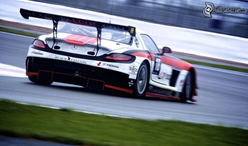 Mercedes, racing car, speed, racing circuit