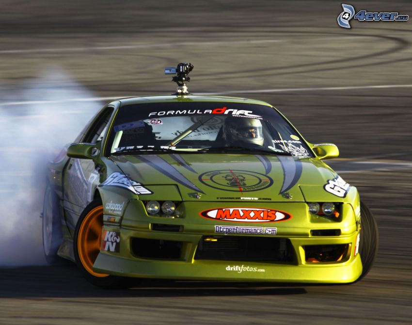 Nissan GT-R, drifting, smoke