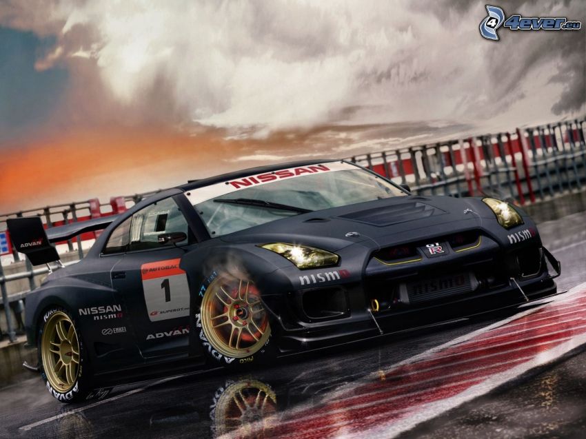 Nissan GTR, racing circuit